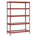 Sandusky Lee Boltless Shelving Unit, 18"D x 48"W x 72"H, 5 Shelves, Steel, Color: Red UR184872-R