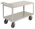 Little Giant Raised Handle Utility Cart, Steel, 2 Shelves, 2,400 lb G24368MR