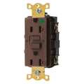 Hubbell GFCI Receptacle, 20A, 125VAC, 5-20R, Brown GFR83