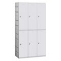 Salsbury Industries Wardrobe Locker, 38-1/4" W, 18" D, 74" H, (3) Wide, (6) Openings, Gray 92368GY-U