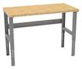 Tennsco Bolted Workbench, Butcher Block, 60 in W, 35-3/8 in to 41-3/8 in Height, 3,800 lb, Straight WBAT-1-3060W
