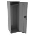 Tennsco Wardrobe Locker, 18 in W, 18 in D, 60 in H, (1) Tier, (1) Wide, Medium Gray STS-181860-AMG