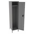 Tennsco Wardrobe Locker, 18 in W, 21 in D, 78 in H, (1) Tier, (1) Wide, Medium Gray STS-182172-1MG