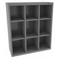 Tennsco Steel Cubbie Cabinet, 13 1/2 in D x 40 in H x 34 1/2 in W, 4 Shelves, Gray CC-40MG