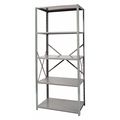 Hallowell Metal Shelving Unit, 18"D x 48"W x 87"H, 5 Shelves, Steel F7710-18HG