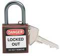 Brady Lockout Padlock, KA, Brown, 1-2/5"H, PK6 118964