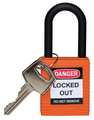 Brady Lockout Padlock, KD, Orange, 1-3/4"H 123328