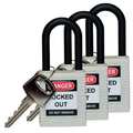 Brady Lockout Padlock, KA, White, 1-3/4"H, PK3 123341