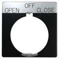 Eaton Cutler-Hammer Legend Plate, Square, Open Off Close, Black 10250TS53