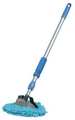 Carrand String Car Wash Mop, 17 oz Dry Wt, Screw On Connection, Looped-End, Blue, Microfiber 93210