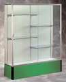 Ghent Display Case, 72X48X16, Kelly Green, Backing: Plaque Fabric 374PB-SN-KG