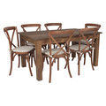 Flash Furniture Farm Table, 6 Chair Cushions Set, 60"x38" XA-FARM-19-GG