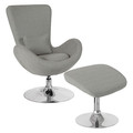 Flash Furniture Side Reception Chair, Fabric, 18" Height, Fixed Arms, Light Gray Fabric CH-162430-CO-LTGY-FAB-GG