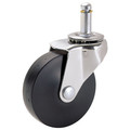 Zoro Select Swivel Stem Caster, Rubber, 2-1/2 in, 75 lb 42004