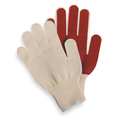 Condor PVC Coated Gloves, Palm Coverage, Natural, L, PR 3BA38