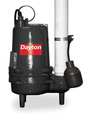 Dayton 1/2 HP 2" Auto Submersible Sewage Pump 230V Tether 3BB89