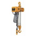 Harrington Electric Chain Hoist, 6,000 lb, 10 ft, Hook Mounted - No Trolley, 208/230/460V, Yellow NER030C-10