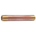 Zoro Select 1/2" MNPT x 3" TBE Red Brass Pipe Nipple Sch 80 463-030X