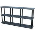 Structural Plastics Freestanding Plastic Shelving Unit, Open Style, 16 in D, 96 in W, 51 in H, 3 Shelves, Black S9616X3