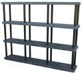 Structural Plastics Freestanding Plastic Shelving Unit, Open Style, 16 in D, 96 in W, 75 in H, 4 Shelves, Black S9616X4