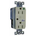 Hubbell Receptacle, 15 A Amps, 125V AC, Flush Mount, Decorator Duplex Outlet, 5-15R, Ivory HBL8262ISA