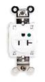 Hubbell Receptacle, 20 A Amps, 125V AC, Flush Mount, Single Outlet, 5-20R, White HBL8310W
