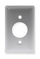 Hubbell Single Receptacle Wall Plates, Number of Gangs: 1 Aluminum, Brushed Finish, Silver SA7