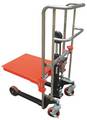 Dayton Portable Manual Platform Lift Truck, Manual, 880 lb Load Capacity, Foot Pump Lift Control 4ECW9