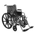 First Voice Wheelchair, 300lb, 18 In Seat, Silver/Black MDS806300D