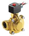 Redhat 120V AC Brass Steam and Hot Water Solenoid Valve, Normally Closed, 1 in Pipe Size EF8220G025