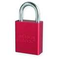 American Lock Anodized Aluminum Safety Padlock, Keyed Different, 1-1/2 in Wide with 1 in Tall Shackle, Red A1105RED