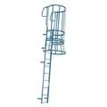 Cotterman 23 ft 8 in Fixed Ladder with Safety Cage, Steel, 21 Steps, Forward Exit, Powder Coated Finish M21WC C1