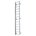 Cotterman 18 ft 3 in Fixed Ladder, Steel, 19 Steps, Side Step Exit, Powder Coated Finish, 300 lb Load Capacity F19S C1