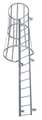 Cotterman 12 ft 3 in Fixed Ladder with Safety Cage, Steel, 13 Steps, Top Exit, Powder Coated Finish M13SC C1