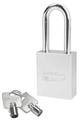 American Lock Padlock, Keyed Different, Long Shackle, Rectangular Steel Body, Boron Shackle, 3/4 in W A7201
