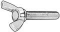 Zoro Select Thumb Screw, 3/8"-16 Thread Size, Wing, Zinc Plated Iron, 0.65 to 0.79 in Head Ht, 1 in Lg WSI03701000-001P