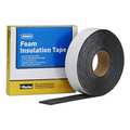 Parker Virginia Foam Insulation Tape, 2 in W x 10 yd L, 1/8 in Thick, Black, 1 Pk K502