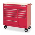 Westward Heavy Use Rolling Cabinet, 12 Drawer, Red, Steel, 41" W x 18" D x 41-1/4" H 4FB52