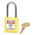 Master Lock Lockout Padlock, KA, Yellow, 1-3/4"H, PK3 410KAS3YLW