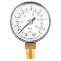 Zoro Select Pressure Gauge, 0 to 15 psi, 1/8 in MNPT, Plastic, Black 4FLP8
