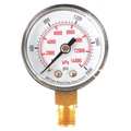 Zoro Select Pressure Gauge, 0 to 2000 psi, 1/8 in MNPT, Plastic, Black 4FLR9