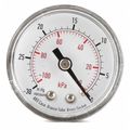 Zoro Select Vacuum Gauge, 30to0 in Hg Vac, -100to0 kPa 4FLZ2