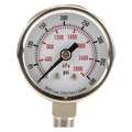 Zoro Select Pressure Gauge, 0 to 400 psi, 1/8 in MNPT, Stainless Steel, Silver 4FMJ6