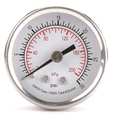 Zoro Select Pressure Gauge, 0 to 30 psi, 1/8 in MNPT, Stainless Steel, Silver 4FMT2