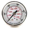 Zoro Select Pressure Gauge, 0 to 5000 psi, 1/8 in MNPT, Stainless Steel, Silver 4FMU4