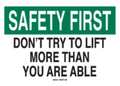 Brady Safety Reminder Sign, 10" H, 14" W, Fiberglass, Rectangle, English, 69173 69173