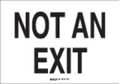 Brady Exit Sign, English, 14 in W, 10 in H, Plastic, White 22502