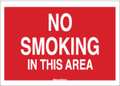 Brady No Smoking Sign, 7" H, 10" W, Polyester, Rectangle, English, 88439 88439