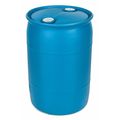 Zoro Select Closed Head Transport Drum, Polyethylene, 30 gal, Unlined, Blue POLY30TH-BL