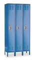 Hallowell Wardrobe Locker, 36 in W, 15 in D, 78 in H, (1) Tier, (3) Wide, Marine Blue U3258-1MB